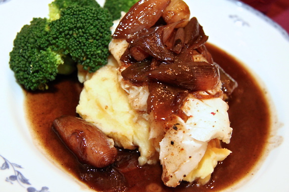 Þorskur með balsamik-lauk og sellerímús‏