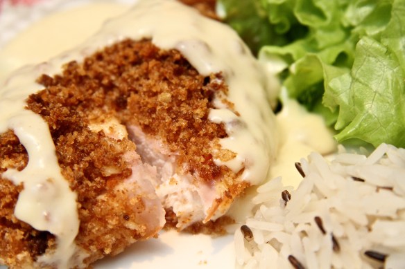 Kjúklingasnitsel með parmesan- og dijonsósu