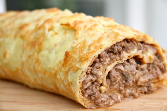 Nautahakk í pönnuköku